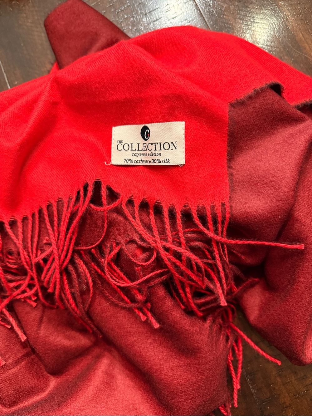 The Collection Two-Tone Red Scarf - Picture 3 of 3